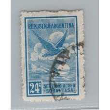 ARGENTINA 1928 GJ 640 ESTAMPILLA CON VARIEDAD 
